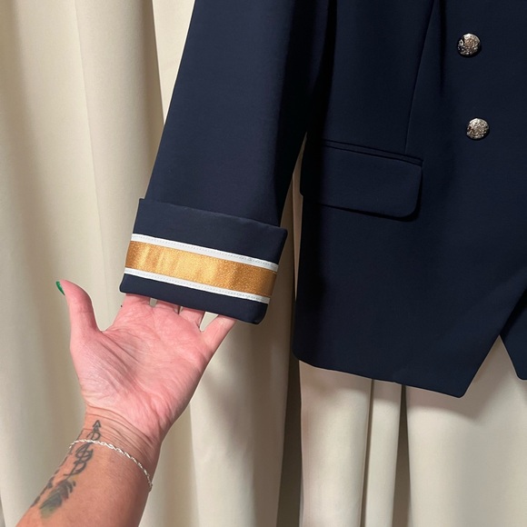 White House Black Market Navy Double-Breasted Blazer and Pants - Picture 5 of 7